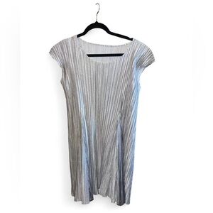 Pleats Please sample silver dress